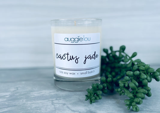Cactus Jade Soy Candle | 100% Soy Wax | Fresh Scent Candle | 10oz or 6oz | Handmade Candle | auggielou