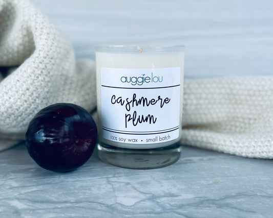 Cashmere Plum | 100% Soy Wax | Autumn Scent Candle | 10oz or 6oz | Handmade Candle | auggielou