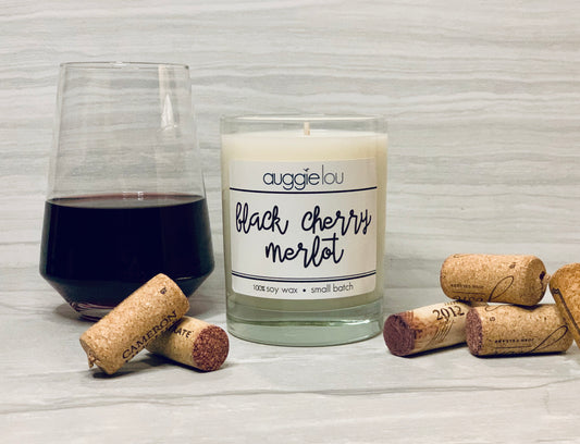 Black Cherry Merlot | 100% Soy Wax | Sweet Scent Candle | 10oz or 6oz | Handmade Candle | auggielou