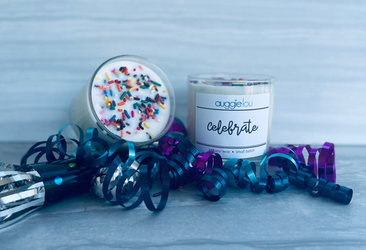 Celebrate | 100% Soy Wax | Sweet Scent Candle | 10oz or 6oz | Handmade Candle | auggielou | birthday