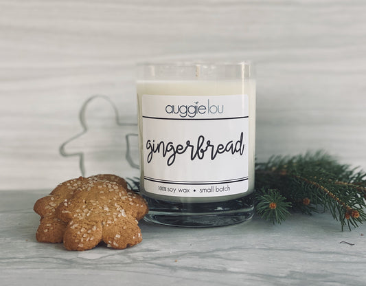 Gingerbread Soy Candle | 100% Soy Wax | Holiday Scent Candle | 10oz or 6oz | Handmade Candle | auggielou