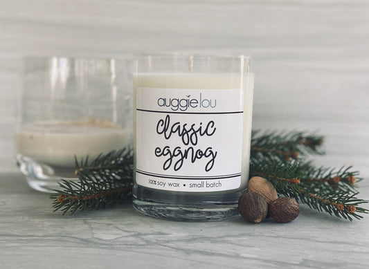 Classic Eggnog Soy Candle | 100% Soy Wax | Holiday Scent Candle | 10oz or 6oz | Handmade Candle | auggielou