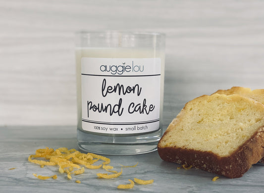 Lemon Pound Cake Soy Candle | 100% Soy Wax | Fresh Scent Candle | 10oz or 6oz | Handmade Candle | auggielou