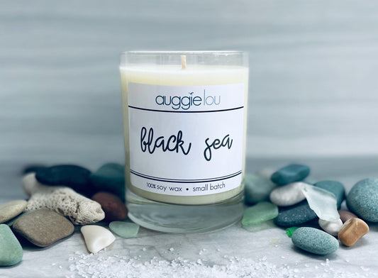 Black Sea Soy Candle | 100% Soy Wax | Clean & Fresh Scent Candle | 10oz or 6oz | Handmade Candle | auggielou
