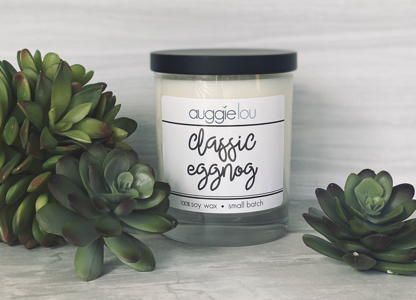 Classic Eggnog Soy Candle | 100% Soy Wax | Holiday Scent Candle | 10oz or 6oz | Handmade Candle | auggielou