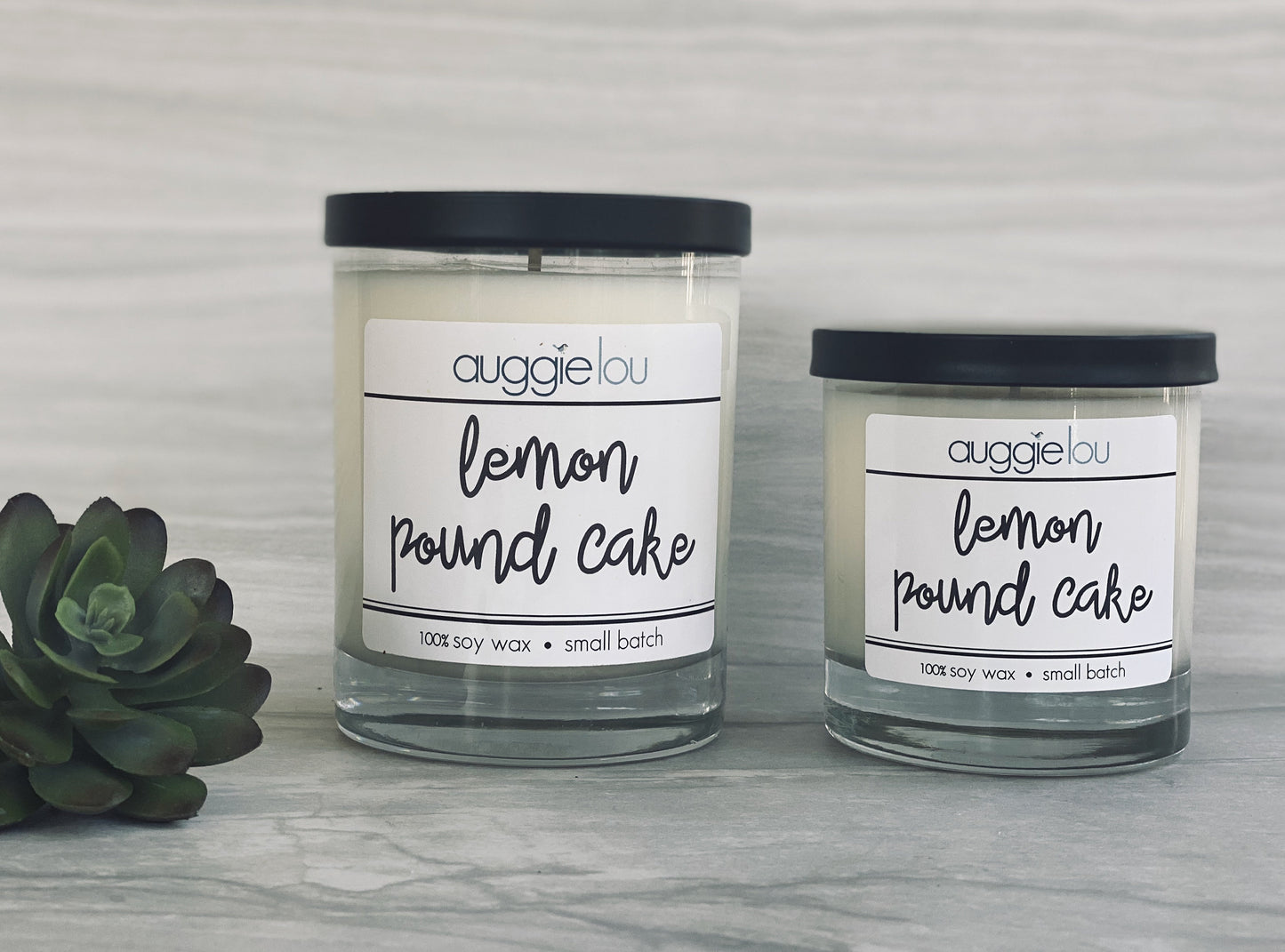 Lemon Pound Cake Soy Candle | 100% Soy Wax | Fresh Scent Candle | 10oz or 6oz | Handmade Candle | auggielou