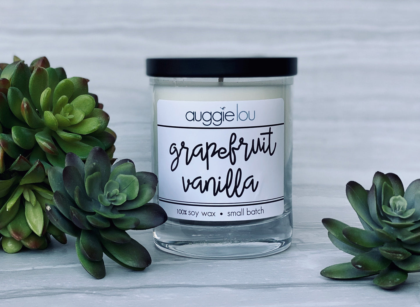 Grapefruit Vanilla Soy Candle | 100% Soy Wax | Fresh Scent Candle | 10oz or 6oz | Handmade Candle | auggielou