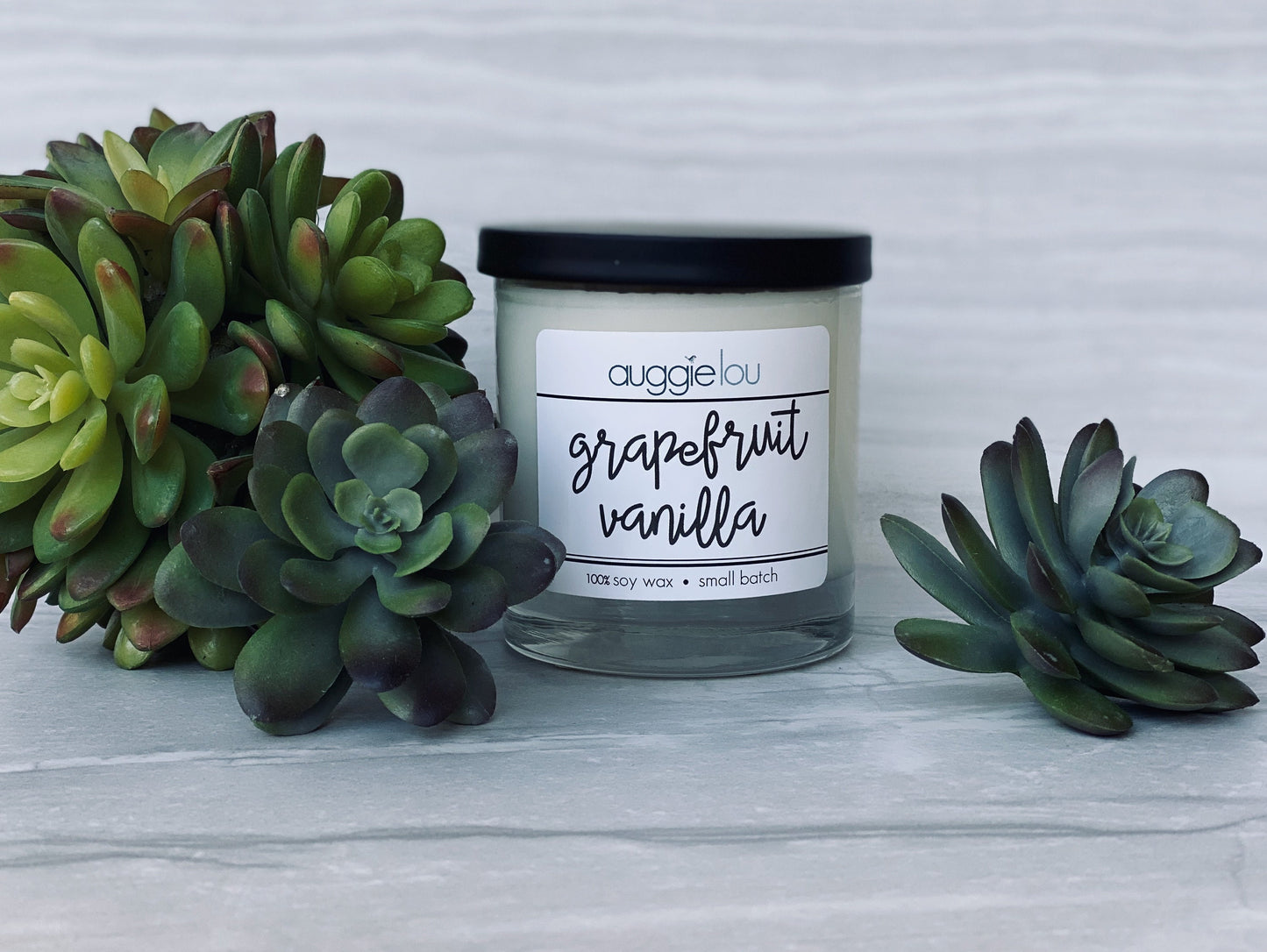 Grapefruit Vanilla Soy Candle | 100% Soy Wax | Fresh Scent Candle | 10oz or 6oz | Handmade Candle | auggielou