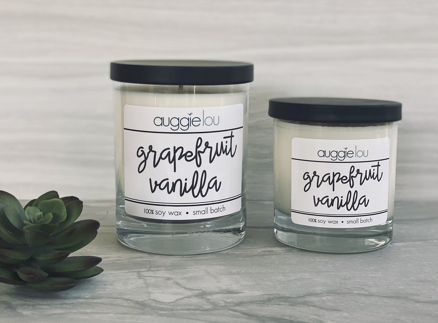 Grapefruit Vanilla Soy Candle | 100% Soy Wax | Fresh Scent Candle | 10oz or 6oz | Handmade Candle | auggielou