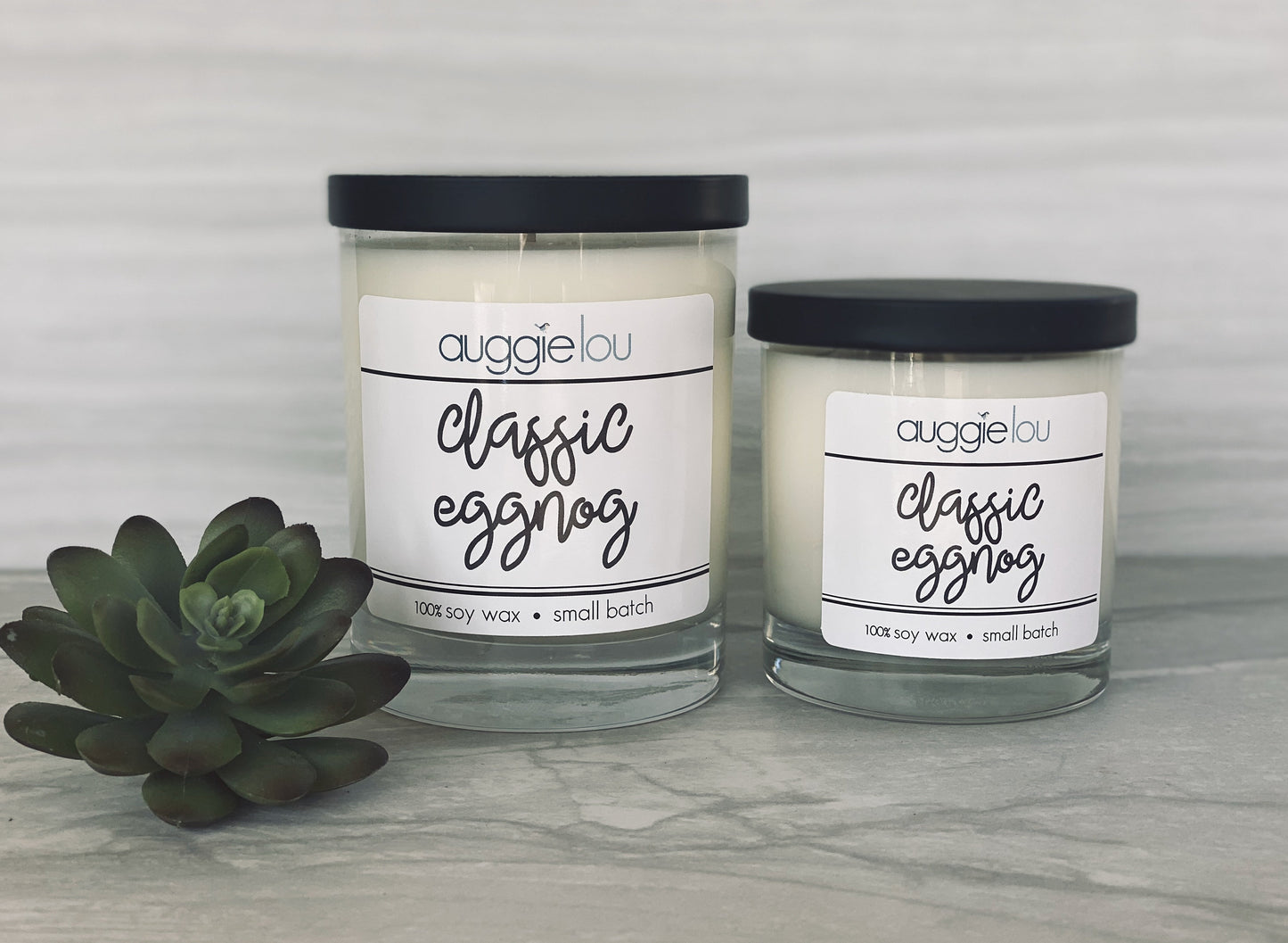 Classic Eggnog Soy Candle | 100% Soy Wax | Holiday Scent Candle | 10oz or 6oz | Handmade Candle | auggielou