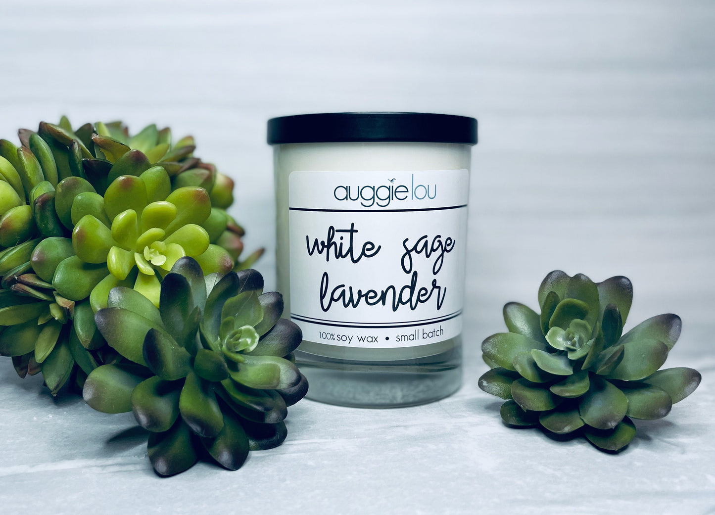 White Sage Lavender | 100% Soy Wax | Bliss Scent Candle | 10oz or 6oz | Handmade Candle | auggielou