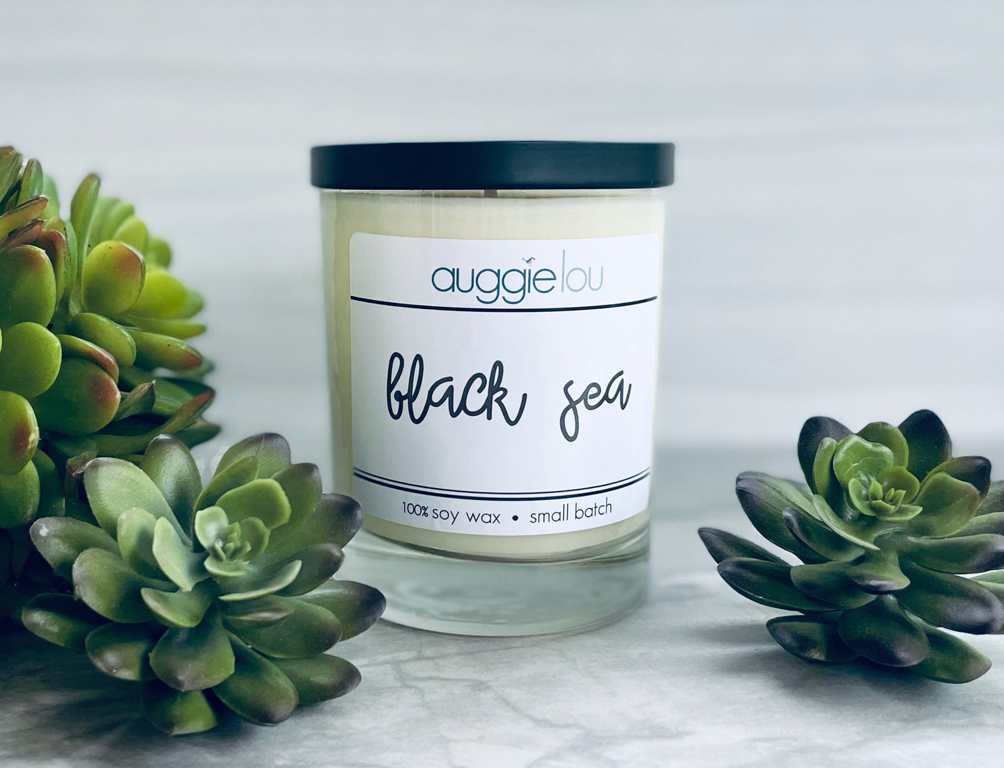 Black Sea Soy Candle | 100% Soy Wax | Clean & Fresh Scent Candle | 10oz or 6oz | Handmade Candle | auggielou