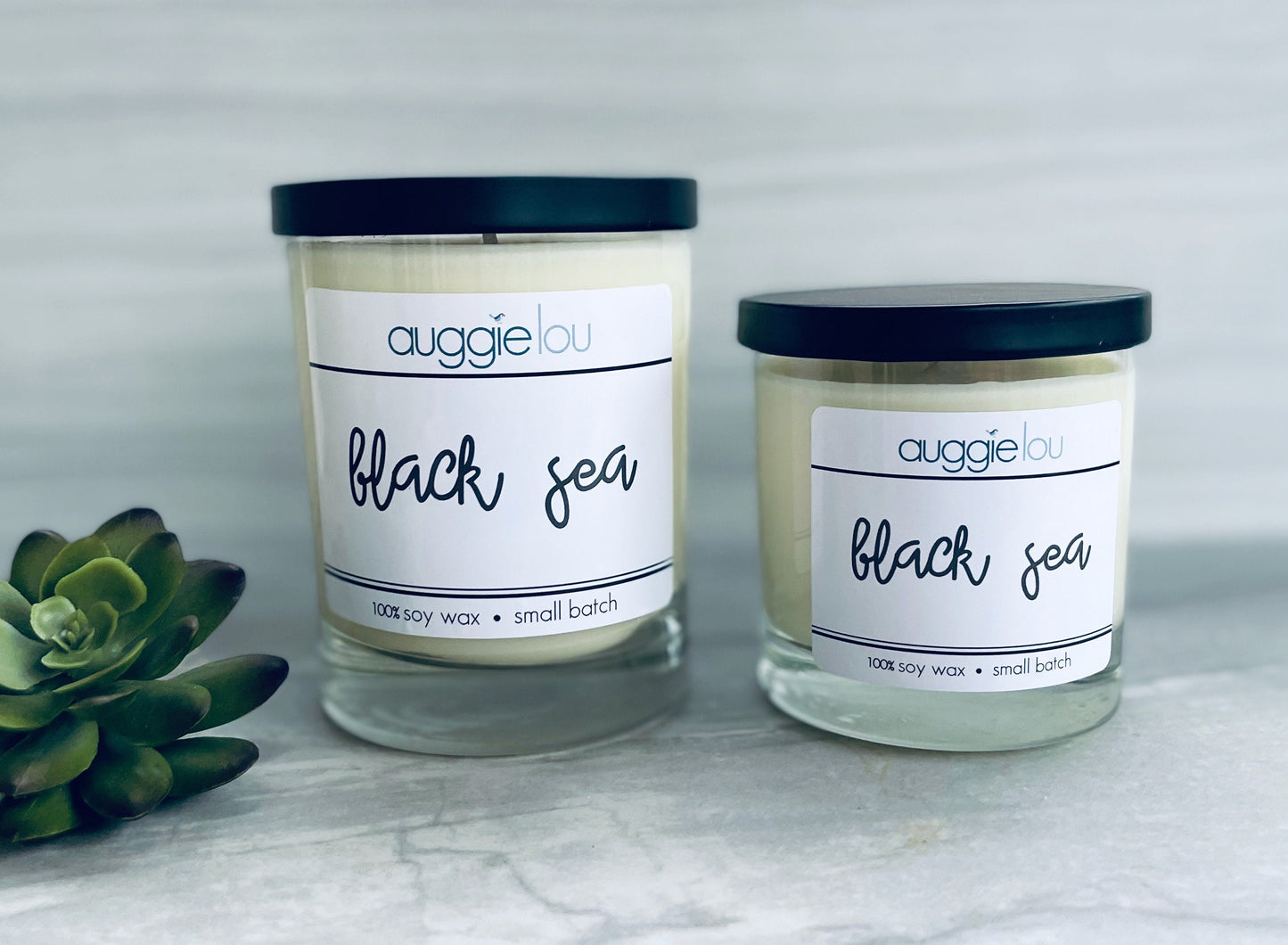 Black Sea Soy Candle | 100% Soy Wax | Clean & Fresh Scent Candle | 10oz or 6oz | Handmade Candle | auggielou